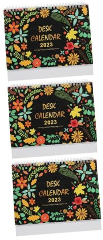 STOBOK 3stücke Multifunktionaler Schreibtischkalender Kreativer Spiral-tischkalender Im Blumen-design Für Büro Und Zuhause Jahr Hasen Für Organisation Und Dekoration