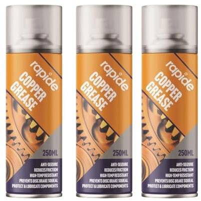 DIOXSTAR Copper Grease Spray, High Temperature Lubricant and Anti-Seize Spray, Prevent Disc Brake Squealing, Reduce Metal Friction & Abrasion, 250ml (3 PCS)