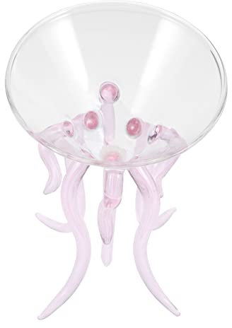 Amosfun Verre à Cocktail Pieuvre en Verre Rose, Goblet Décoratif Élégant