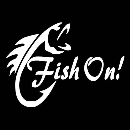 JIFENLI Autoaufkleber 14cm*10cm FISCH AN! Mode Hochwertige Vinyl Auto Aufkleber Aufkleber Schwarz Silber Zubehör