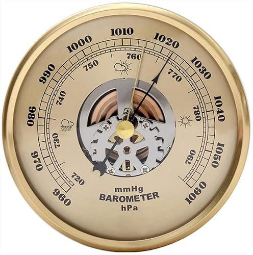 Barómetro de vidrio, medidor de temperatura exterior, barómetro tradicional, estación meteorológica analógica, barómetro meteorológico, barómetro de pesca de 108 mm, barómetro con perspectiva de esque
