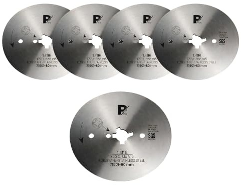 Pirge Kreismesser Universal 80 mm Glatt 5 TLG - Schärfstes Dönermesser aus Edelstahl in Premium Qualität