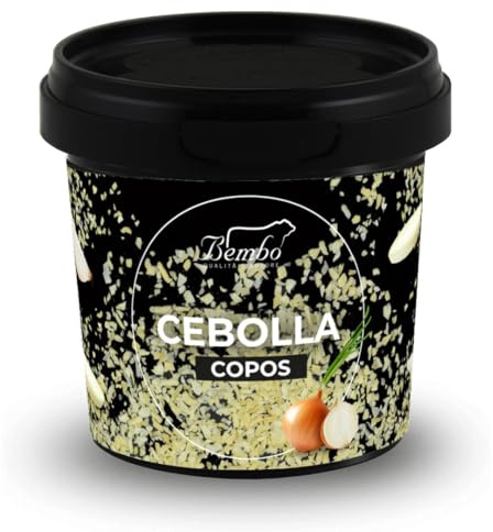 Cebolla en flocos Bembo 50 g - Especia Natural Deshidratada para Sofritos, Salsas y Salsas - Envase anti-luz y anti-oxidación.