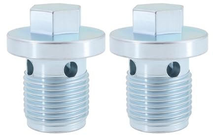 Briny River 2 Pernos de Tapón de Drenaje de Acero para Cárter de Aceite de Motor M18x1,5 55196505 55588255 652950 Compatible con Alfa Romeo Y Fiat.