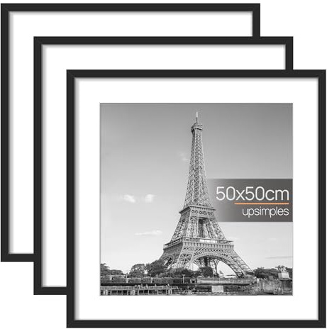 upsimples 3 Pack Bilderrahmen 50x50 Schwarz, Wandbilder Rahmen für Fotos