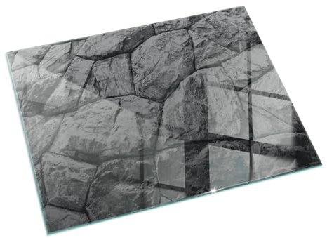 Funkenschutzplatte für Kamin 60x40 cm Rechteckige Schutzplatte Elegantes Design Stilvollem Motiv Hitzeschutz Dekorative Glasbodenplatte Glasboden Hartglas - Natursteinmuster