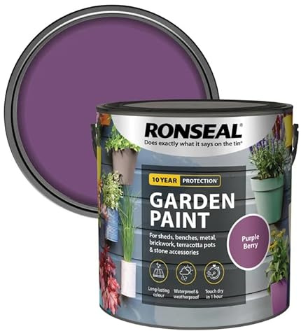 DUAYRA Garden Paint 2.5L | Quick Drying Outdoor Paints | All Purpose Long Lasting | Multicolor Water Based | Water Resistant Weatherproof Matt Finish | For Brickwork, Metal, Wood (Purple Berry)