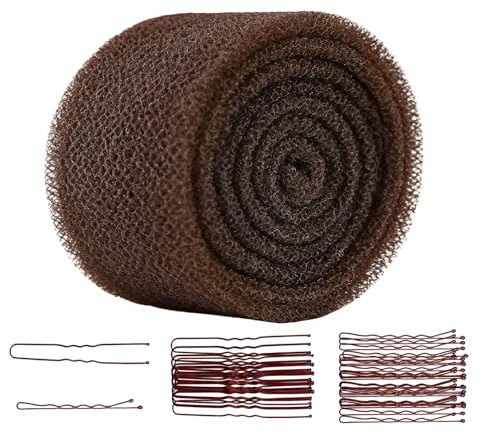 Sdhgerh Hair Sponge for Updos & Volume, 4.92ft Long Light Brown Bun Maker Hair Filler Padding, Styling Tool for Instant Buns and Voluminous Updos for Women Men