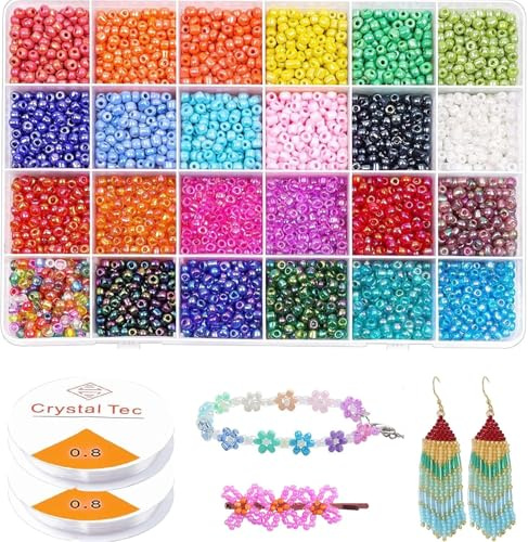 3360 stycken 4 mm pärlor för att trä upp små glaspärlor set pysselpärlor smyckespärlor för gör-det-själv armband halsband smycken pyssel smyckestillverkning