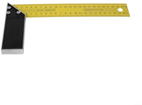 Righello angolare angolare a L in acciaio inox, strumento di misurazione a 90 gradi, per lavorazione del legno e artigianato in pelle, opzioni di dimensioni 250 mm o 350 mm (25 cm)