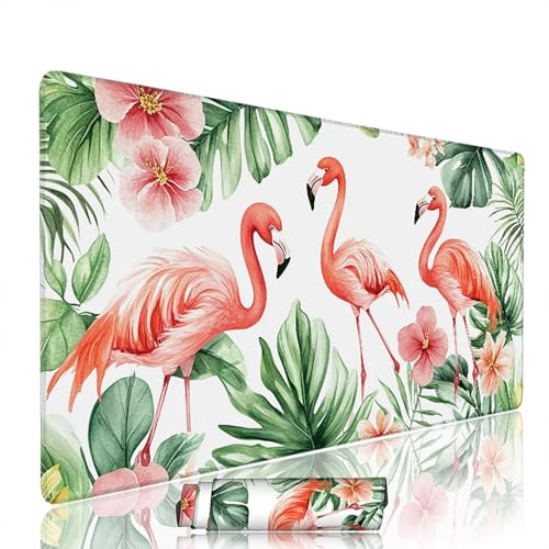 Tapis de Souris Animal sous Main Bureau Tapis de Souris Gaming XXL 1400x600x3mm Mouse Pad Caoutchouc Flamant Grand sous Main Gamer Accessoires PC Imperméable, pour Clavier Ordinateur Portable w-10356