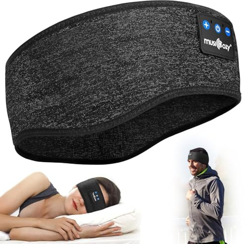 MUSICOZY Sleep Headphones Headband for Side Sleepers Bluetooth 5.4 | Comfortable Wireless Headphone With Ultra-Thin Speakers. Perfect For Sleeping, Sport, Travel & Relaxation. Great Gift Idea.
