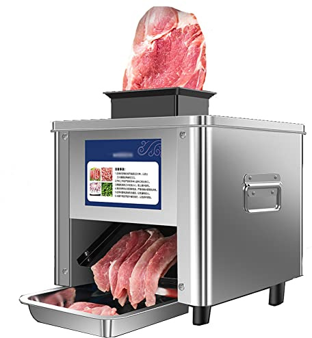 Commercial Meat Slicer - Electric Deli Foods Cutter 850W Stainless Steel Machine for Pork Lamb Beef - 150kg/h Heavy Duty Performance