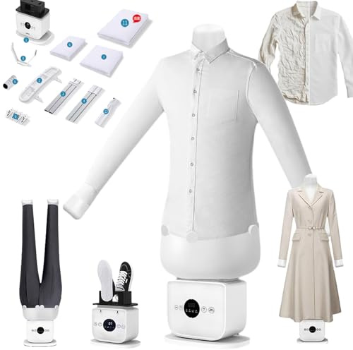 LXPINGMM Machine à Repasser Gonflable Automatique pour Chemises et vêtements, défroisseur Vapeur Mains Libres avec mannequins pour vêtements/Pantalons/Jupes, séchage et Accessoires Inclus. B