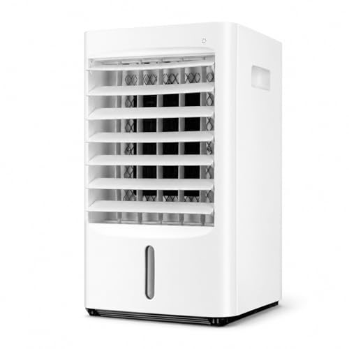 Sushangmao Condizionatore Portatile, Raffrescatore d’Aria Evaporativo 12V/24V con Serbatoio da 4L, Telecomando, 3 velocità, Timer 7,5H, Ventilatore Climatizzatore Oscillante 12V