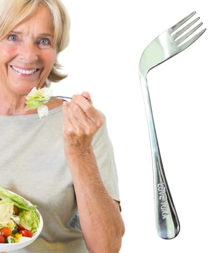 Générique Cucchiaio a gomito per anziani,Forchetta da pranzo angolata cucchiaio utensile | Utensile per allattamento per anziani, pratico per adulti e disabili