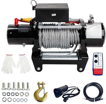Winch Lifting Scaffold Electric Winch 12000lbs UTV ATV 12V Fit For Jeep W/Wireless Remote Control & Steel Cable Electric Hoists