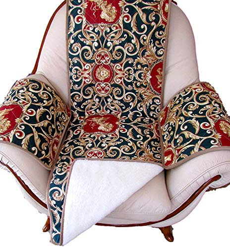 Sesselschoner Palazzo Merino 3 teilig, Überwurf Sesselauflage Sesselüberwurf Sitzauflage Baumwolle/Merino Wolle