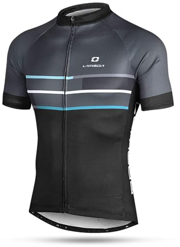 LAMEDA Kurzarm Radtrikot Fahrradtrikot Herren T-Shirt Jersey Radsport Funktionsshirt Elastische Atmungsaktive Schnell Trocknen Stoff(Blau XXXL)