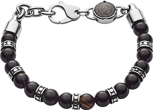 Diesel Herren Halbedelsteinarmband mit Karabinerverschluss