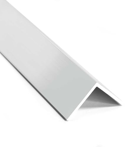 nielsen Aluminium Winkelprofil Silber matt eloxiert 2000x20x20 mm, Stärke 1,5 mm, Länge: 200 cm, gleichschenklig, Made in Germany, Eckschutzprofil, Kantenschutz, Abschlußprofil, Ausgleichswinkel