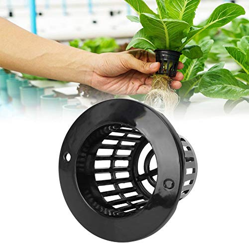Zouminyy Hydroponic Plant Pot, Black Fixing Sämling, Hydroponics Mesh Pot Cups, Gute Zähigkeit Zuchtsorten für Gartencontainer schützen(Black)