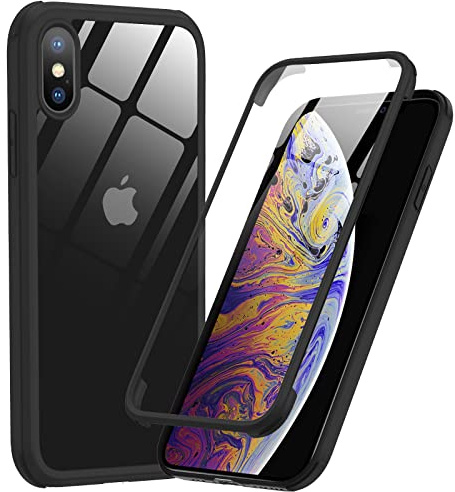 Phoneaura für iPhone XS 360 Grad Schutzhülle für iPhone X Handyhülle; iPhone XS Hülle mit Kameraschutz und Komplettschutz für iPhone X (Deutsches Design)