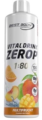 Best Body Nutrition Vital Drink ZEROP® - Multi-fruits, Boisson concentrée - sirop - sans sucre, 1:80 donne 80 litres de boisson, 500 ml
