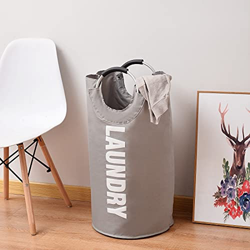 Rainberg Large Laundry Basket, Collapsible Clothes Basket, Durable Fabric, Foldable Laundry Bag, Washing Basket, Folding Washing Bin 82L (Single)