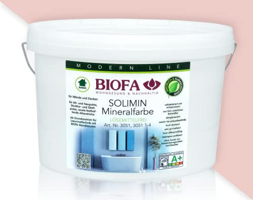 BIOFA SOLIMIN Mineralfarbe Wandfarbe 3051 Silikatfarbe Innenraumfarbe Feuchtraumfarbe PG1 5708 4,00L