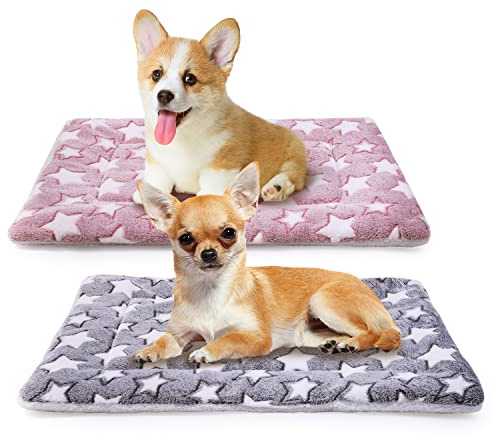 MICOOYO 2 materassi per cani e gatti, in pile, lavabile, per cani di piccola taglia, gatti, cuccioli (stella, 69 x 52 cm)