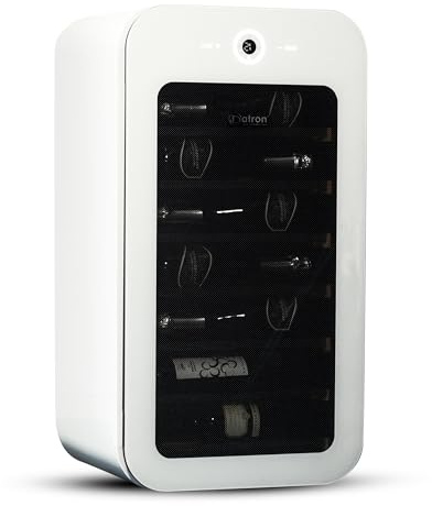 Datron Cantinetta Vino 22 bottiglie, Design italiano, Colore Bianco, Libera Installazione, Display Touch Screen, Tecnologia Compressore, Ripiani in legno con frontalino in metallo