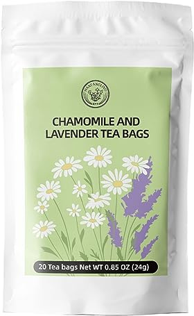 HANFANGLING Camomile and Lavender Tea, Helps to Relax, Reduces Anxiety, Improves Digestion, Improves Sleep, Strengthens the Immune System (20 Tea Bags)
