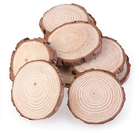 GLEAVI 10stücke Holzscheiben Natur Für Diy Bastelarbeiten Tischdeko Hochzeitsherstellung Beidseitig Poliert