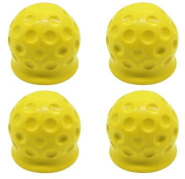 JNNJ 4 Stück Anhängerkupplung Abdeckung, Kraftfahrzeuge Anhängerkupplung Schutzkappe, Anhänger Abschleppstange Ball Abdeckkappe, Abdeckung Für Anhängerkupplung(Gelb)
