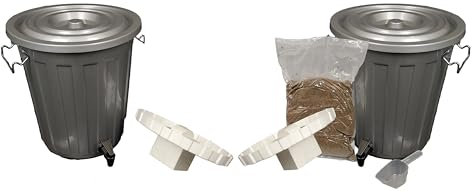 Kit compostiera doppio Bokashi da 18 litri con crusca Bokashi da 2 kg