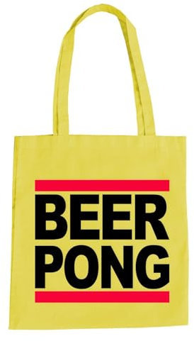 Run Beer Pong Baumwolltasche - Bier Pong Beerpong Dmc Bierpong Tunier Gelb
