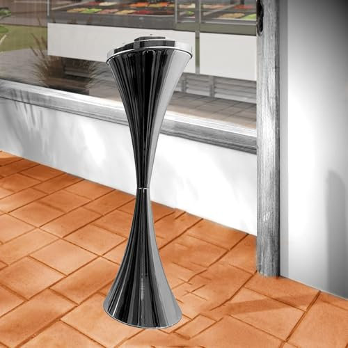 Posacenere Da Esterno Con Piedistallo Per Patio, Posacenere da Pavimento con Coperchio Posacenere da Terra Moderno E Regolabile, Portacenere per Mozziconi di Sigaretta All'aperto per Interni(Silver)