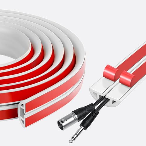 AiQInu Kabelkanal Selbstklebend,Kabelkanal Flexibel,Kabel Verstecken Für Alle Stromkabel, Heim, Büro, Schule, Serverraum Versteckte Kabel, Kabelmanagement, 30mm X 3 Meter,Weiß