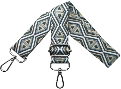 Verstellbarer Schultergurt für Taschen Taschengurte zum Wechseln, Umhängegurt für Taschen, Schulterriemen 3.8cm Breite mit Silber Karabiner Taschenband für Damen Handtaschen, Bunt, M