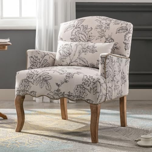 Ya-Home Modern Accent Chair Lounge Tub Armchair in Linen, Upholstered Single Sofa Occasional Leisure Chair for Bedroom/Living Room/Reading, Beige