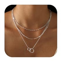 BMMYE Kette Silber 925 Damen Mehrlagige Silberkette Stapelbarer Silberkette Mit Anhänger Halskette Damen Silber 925