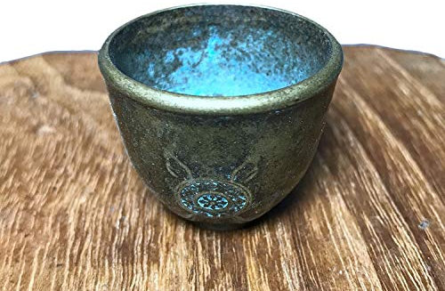 Cuivre Pure Antique Petite Tasse de thé Bouddhiste dix Mille Personnages Petits casseurs de vin