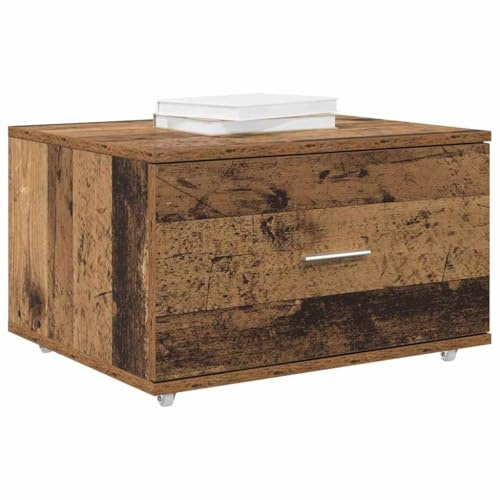 vidaXL Schubladenschrank 55 x 45 x 31 cm Altholz | Viel Platz, um deine Sachen ordentlich zu halten, Kommt mit Rollen für super einfaches Bewegen, Natürlicher, robuster Look,