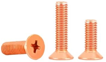 NKCVEZBW Compatible With M3 M4 M5 M6 copper phillips screws countersunk flat head screw machine bolts cross slot thread nail good electrical cond(M3x18mm (5pcs))