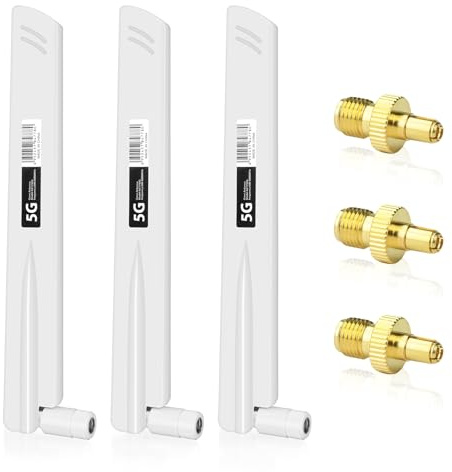 diymore Antenna 5G LTE a forma di pagaia 4G/5G ad alto guadagno SMA maschio amplificatore di segnale pin interno 600-6000MHz adatto per router/gateway IoT/dispositivi Smart Home, bianco