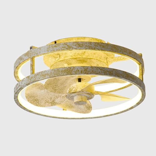 Ventilatore da soffitto vintage – Ventilatore da soffitto dimmerabile LED con telecomando, funzionamento silenzioso, perfetto per la decorazione della cucina e del soggiorno