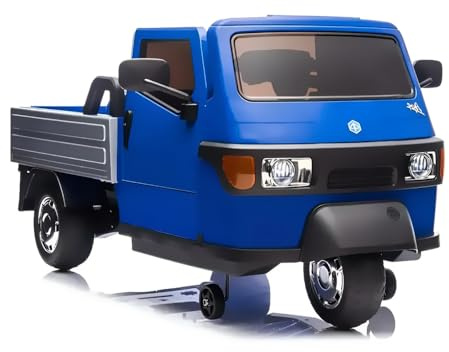 Triciclo Macchina elettrica Elettrico Ape Car per Bambini – Licenza P i a g g i o – Radiocomando, Lettore MP3/USB, Luci LED e Suoni, Veicolo 3 Ruote Bambino/bimbo bambina/bimba (BLU)