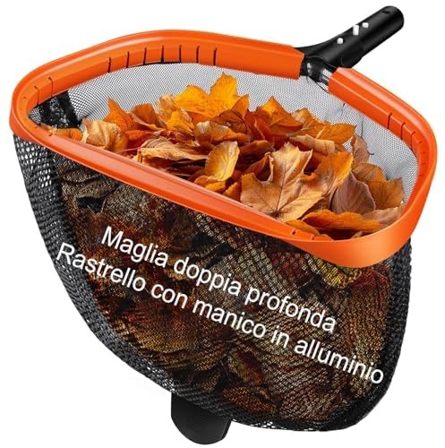 KGC 20 Zoll (50,8 cm) Poolkescher, Aluminiumrahmen, doppelschichtiges feinmaschiges Tiefennetz zum Reinigen von Blättern & Insekten (ohne Stange)