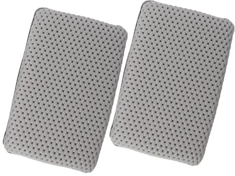 Ipetboom Lot de 2 Oreillers de Bain Gris en Mousse Antidérapante avec Grandes Ventouses, Coussins Spa Confortables 29x19 Cm, Appui-tête Ergonomique pour Bain Relaxant à Domicile